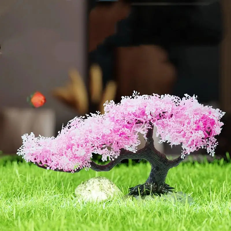 Artificial Cherry Blossom Tree Fish Tank Aquarium Decoration Aquarium Decoration Qme