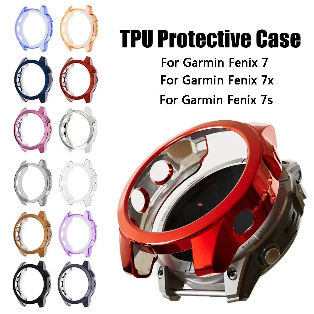 TPU Protective Case Cover for Garmin Fenix 7 7S 7X – Clear Smartwatch Case Cover Qme