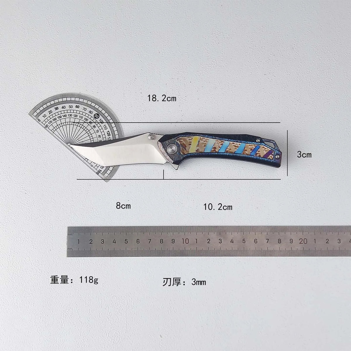 TC4 Titanium Folding Pocket Knife – 14C28N Steel EDC Blade Folding Pocket Knife Qst