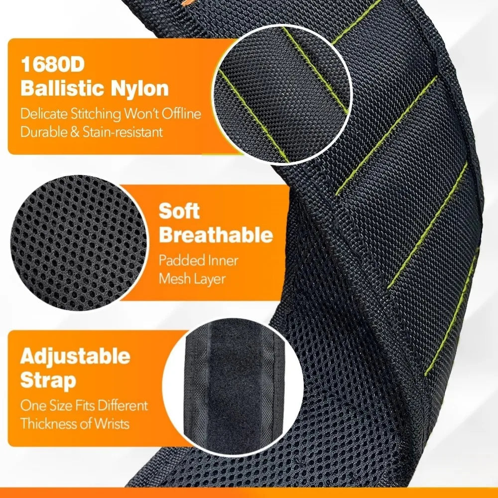 Magnetic Wristband Tool Holder – Adjustable Wrist Belt Magnetic Wrist Tool Holder Qme