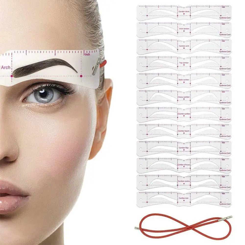Eyebrow Stencil Set – Soft PVC Brow Template Cards & Stickers Eyebrow Stencil Set Qme