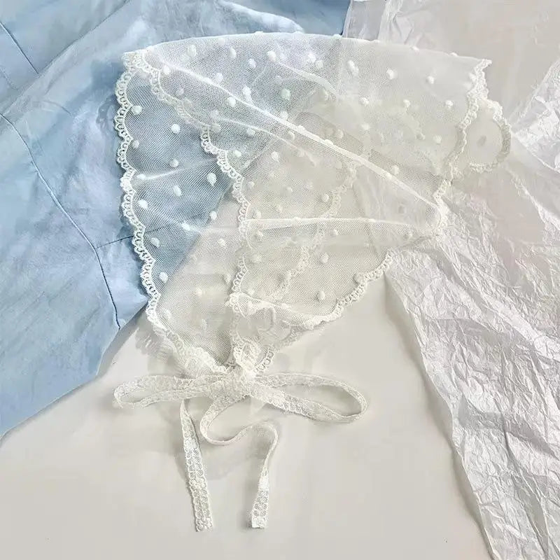 Women's White Lace Triangle Headscarf & Hair Wrap Lace Hair Headscarf Qst A1