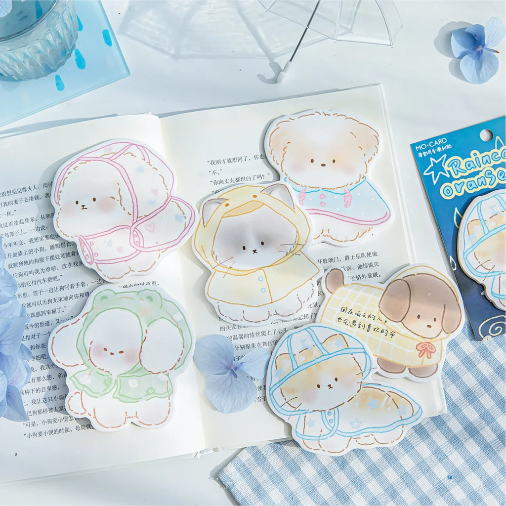 Kawaii Rabbit Bear Sticky Notes Memo Pad – 30 Sheets, 7 Colors Kawaii Sticky Notes Qme