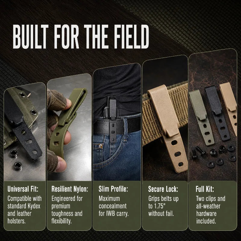 IWB Kydex Holster Belt Clip with Screws – Lightweight DIY Holster Belt Clip Qst