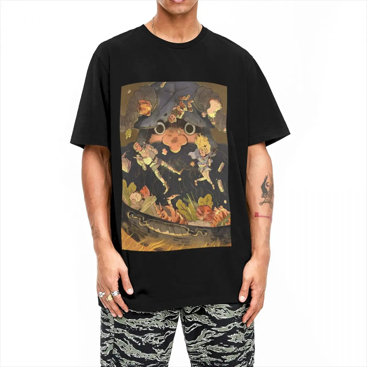 Senshi Dungeon Meshi Anime T-Shirt | 100% Cotton Graphic Tee Anime Graphic Tee Qst