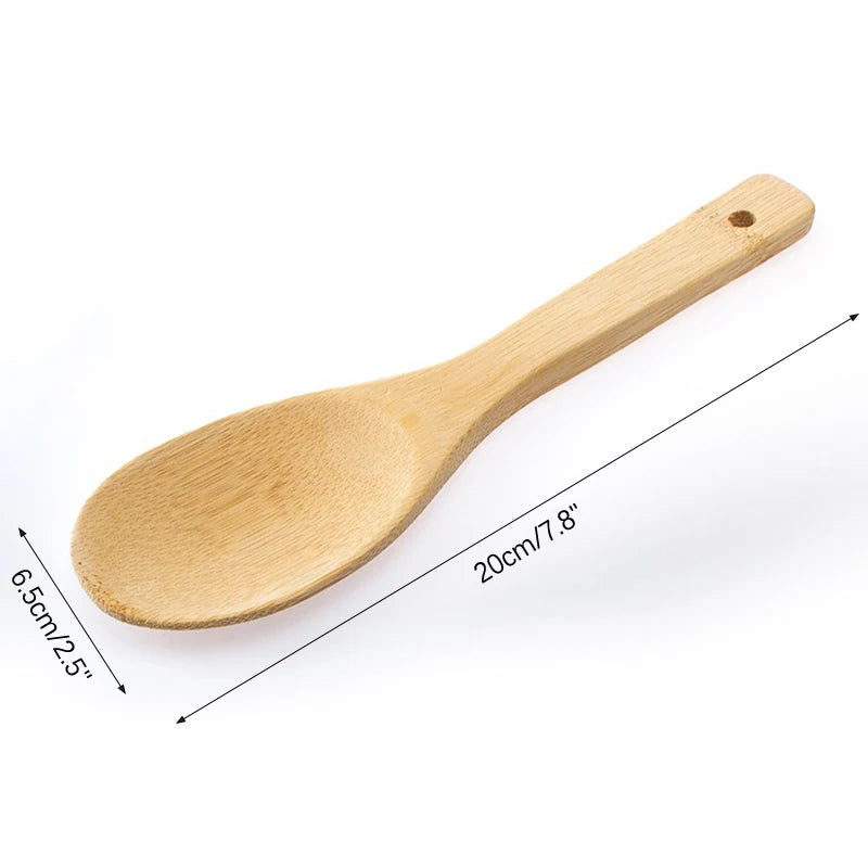Wooden Rice Paddle Spoon – Natural Acacia & Bamboo Serving Scoop Wooden Serving Spoon Qst A1