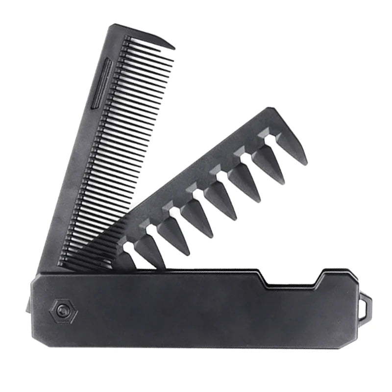 2-in-1 Folding Pocket Comb – Wide & Fine Tooth Hair & Beard Folding Hair Comb Qst 1pcs