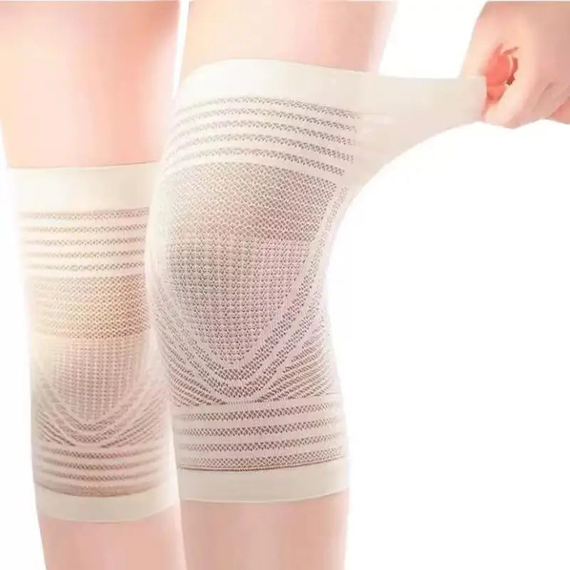 Breathable Anti-Slip Compression Knee Sleeve – 1 Pair Compression Knee Sleeve Qst Beige