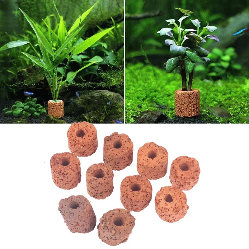 Ceramic Aquatic Plant Fixing Rings for Aquariums – 10pcs Aquarium Plant Anchor Qme