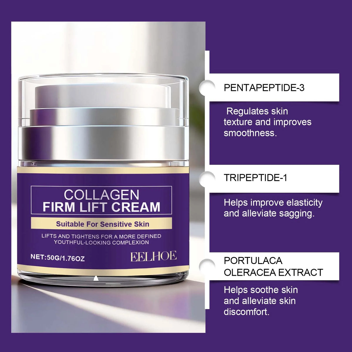 Eelhoe Collagen Firming Cream – Nourishing Face Moisturizer Collagen Face Cream Qst