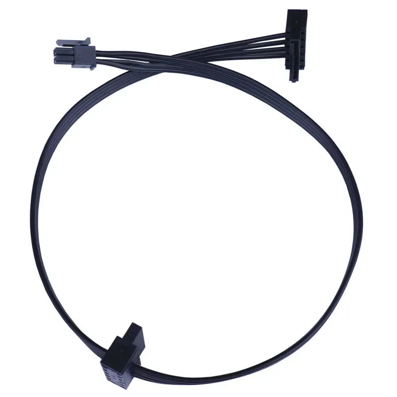 ATX 4-Pin to Dual Right-Angle 15-Pin SATA HDD Power Cable 5-Pack SATA Power Adapter Cable Qme 5pcs