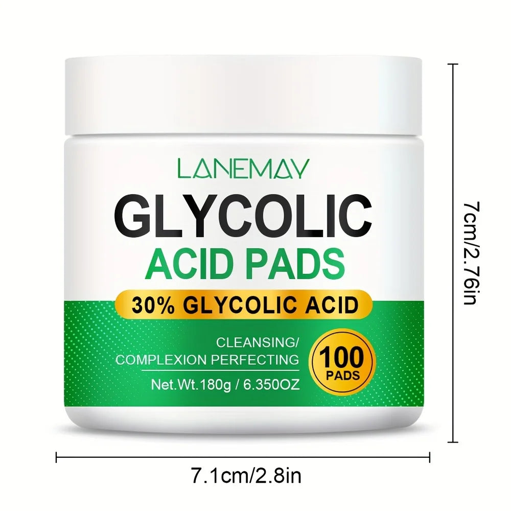 100-Count Glycolic Acid Brightening Face Pads – Niacinamide & Vitamins Facial Exfoliating Pads Qst