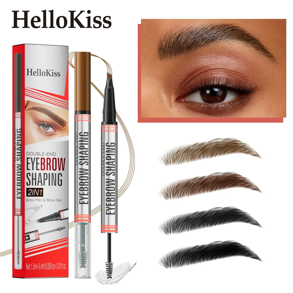 4-Pronged Eyebrow Pencil | Long-Lasting Smudge-Proof Brows Eyebrow Pencil Qme