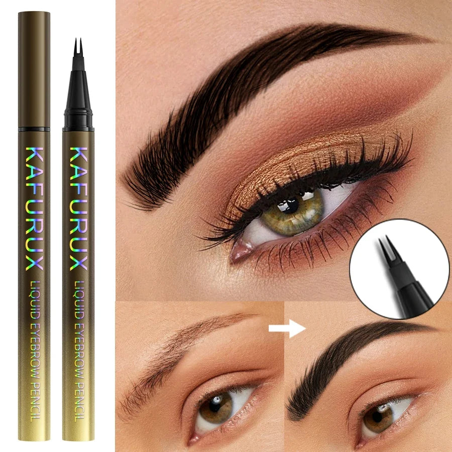 Qme Microblading Eyebrow Pen – 8 Colors, Waterproof Fork Tip Eyebrow Makeup Pen Qme