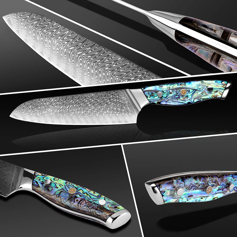 XITUO 7" Damascus VG10 Santoku Knife – Ultra-Sharp Chef Knife Santoku Chef Knife Qst