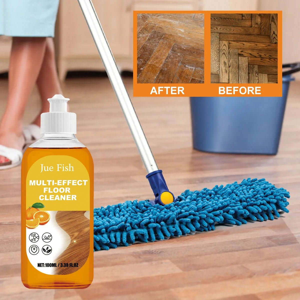 Wood Floor Brightening Cleaner, Polish & Stain Remover Floor Cleaner Qme