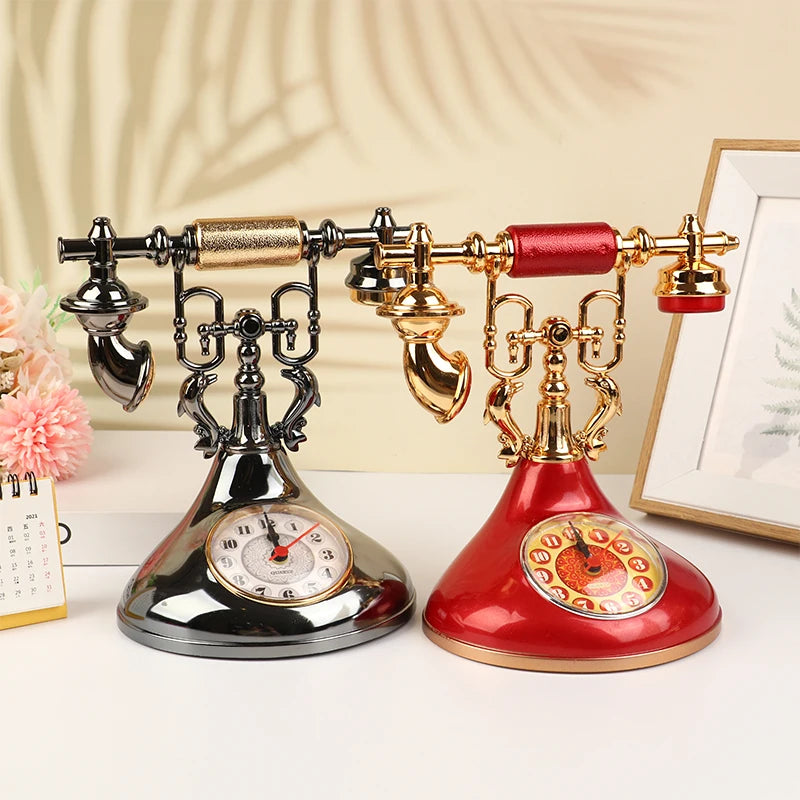 European Retro Pendulum Alarm Clock – Desktop Décor Ornament Decorative Alarm Clock Qst