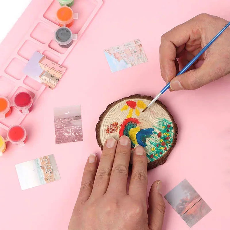 Silicone Painting Mat & Brush Holder Pad – Washable Art Mat Silicone Art Mat Qme