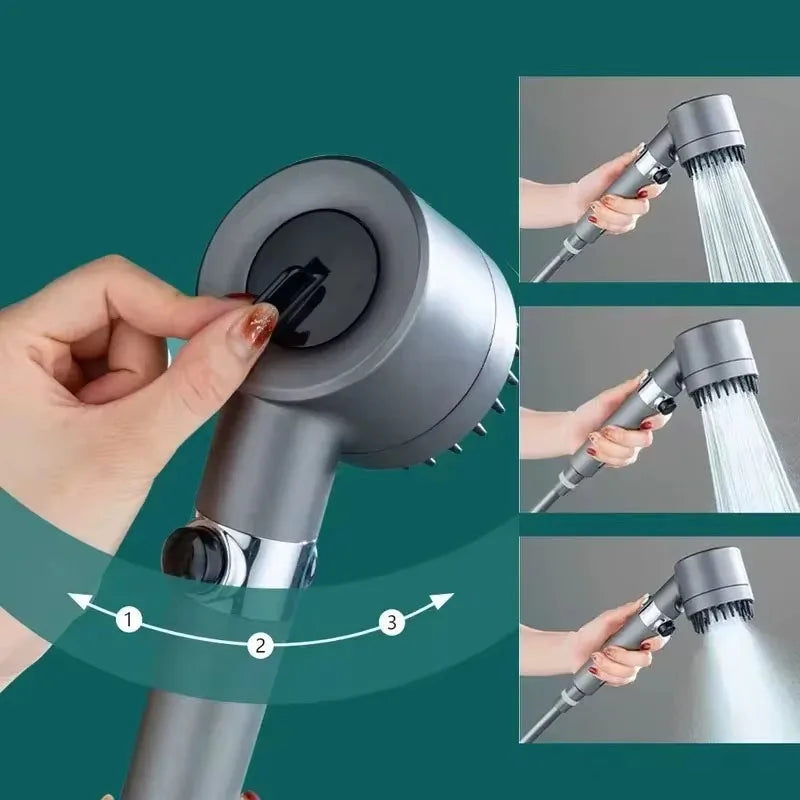 3-Mode Filtered Showerhead – Massage & One-Click Water Stop Filtered Showerhead Qst