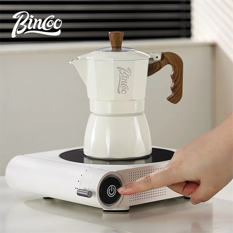 Bincoo Moka Pot & Electric Stove Set – 2 Cup 120ml Espresso Maker Moka Pot Set Qst