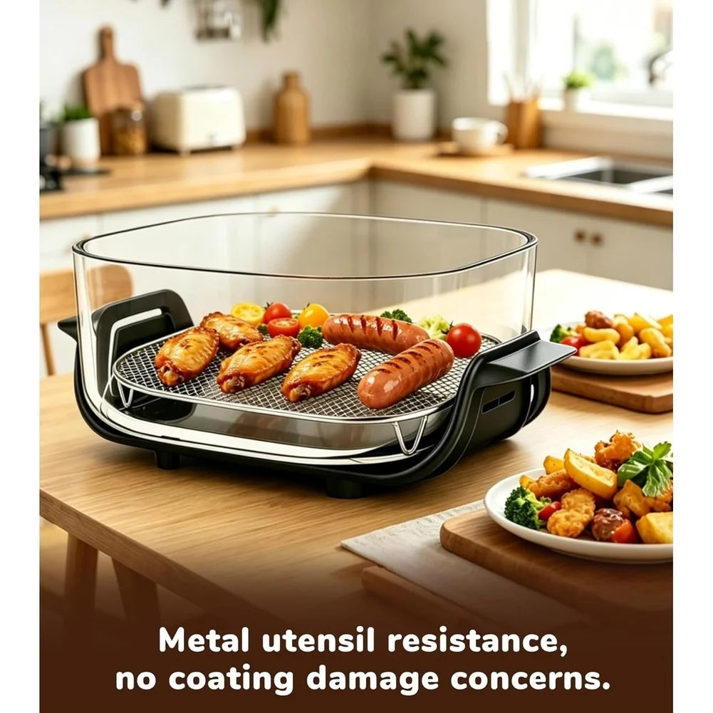 Stainless Steel Crisper Tray for Ninja Crispi – 3-Pack Air Fryer Crisper Tray Qst