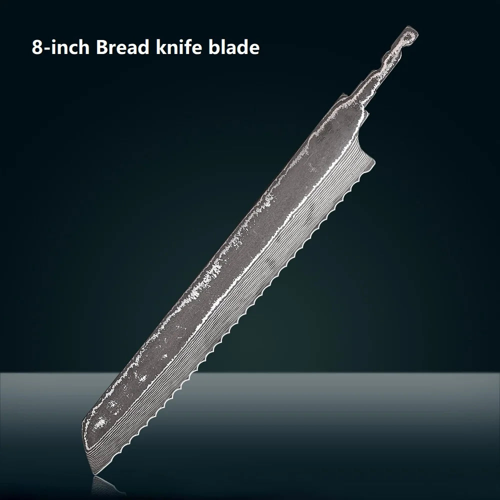 F.YOUNG 67-Layer Damascus Steel Knife Blank Blade – DIY Full Tang Knife Blank Blade Qst 8 inch Bread