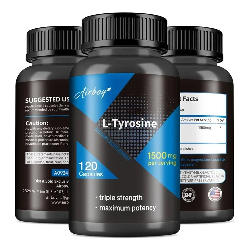L-Tyrosine 1500mg Capsules – Focus, Energy & Mood Support Amino Acid Supplement Qst