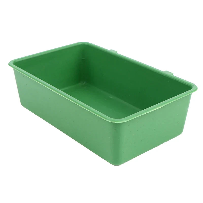 Small Plastic Parrot Bird Bath Tub & Food Bowl Feeder – Green Bird Bath Feeder Qme