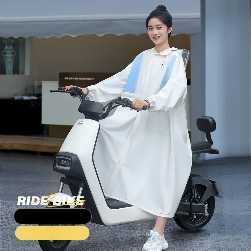 Full Body Cycling Raincoat for Electric Bikes & Motorcycles Cycling Rain Gear Qme