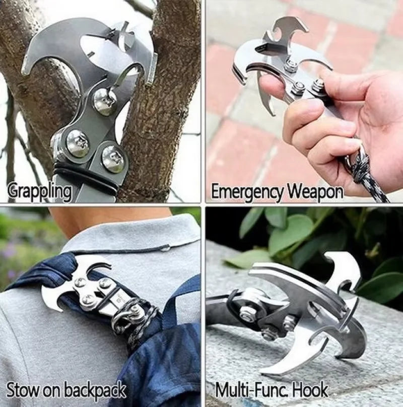 Stainless Steel Folding Grappling Hook – Portable Climbing Claw Climbing Hook Qst