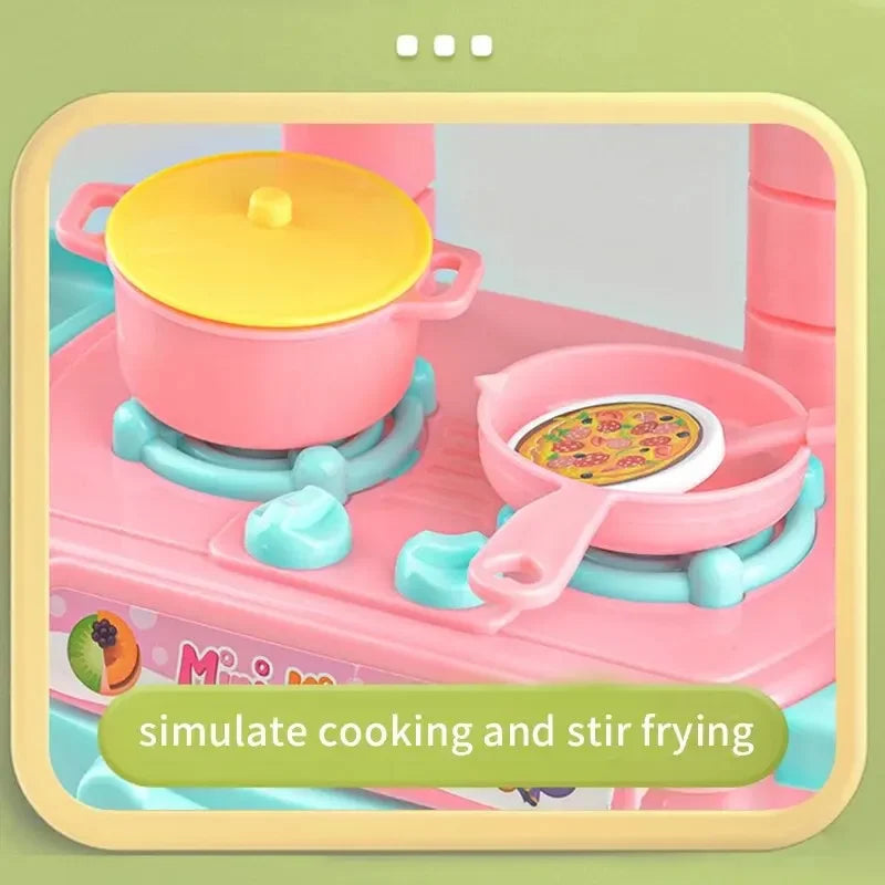 Mini Kitchen Play Set DIY Simulated Cooking Toy for Kids Kids Kitchen Play Set Qme