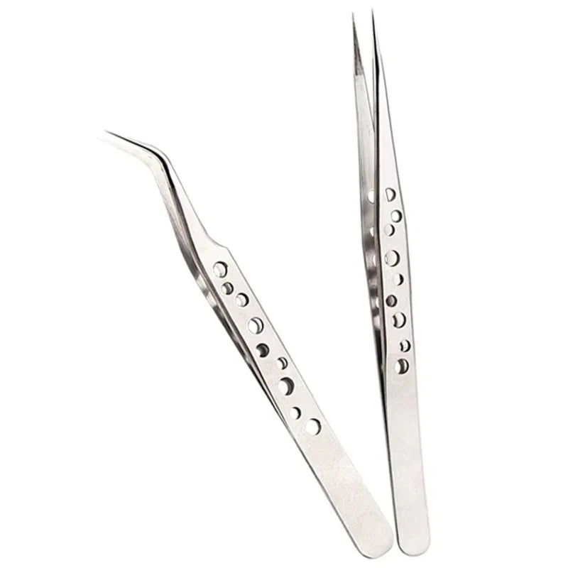Precision Anti-Static Tweezers Set – Curved & Straight Tip Precision Tweezers Set Qst 2pcs straight bent