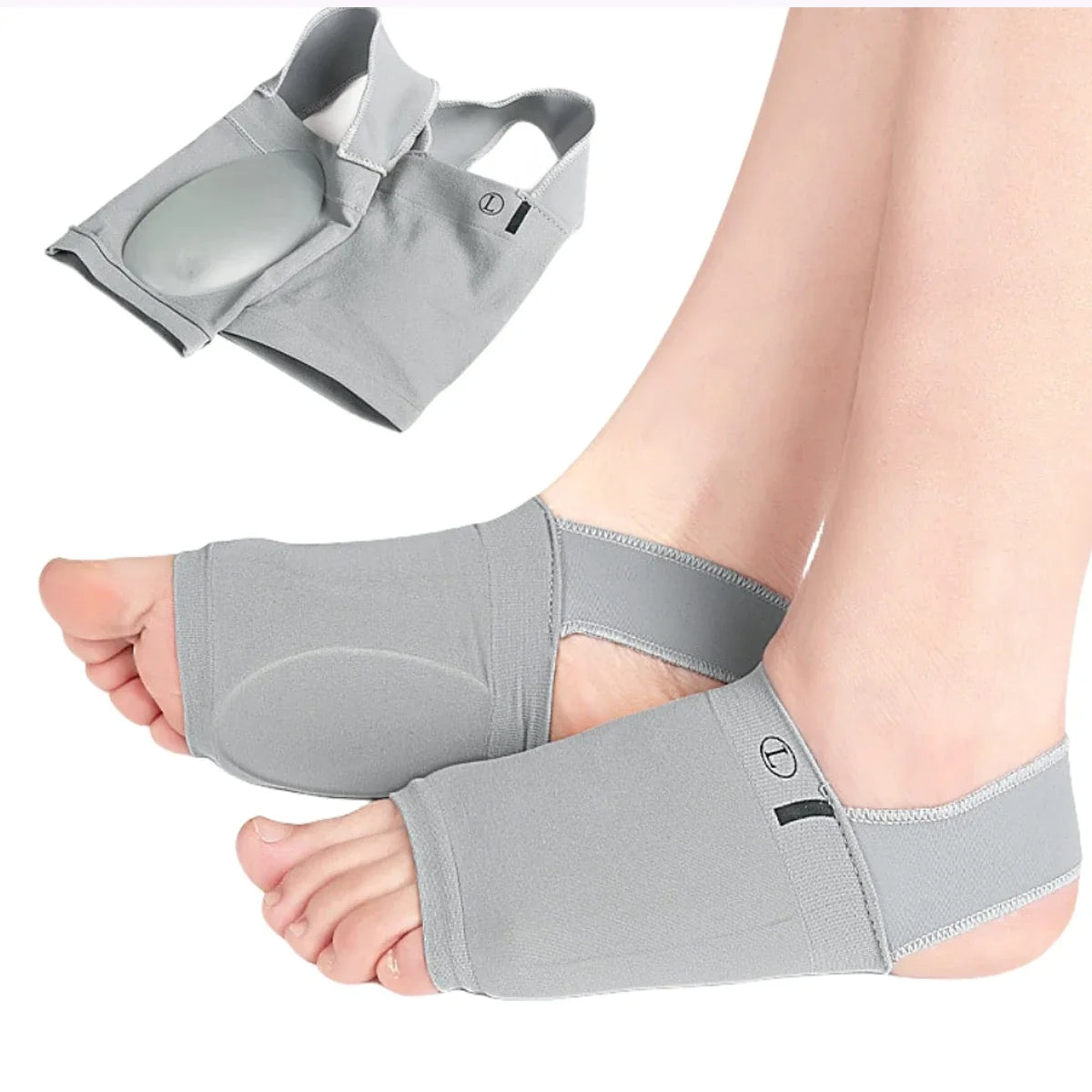 Arch Support Socks with Elastic Strap & Heel Pad – 1 Pair Arch Support Socks Qme
