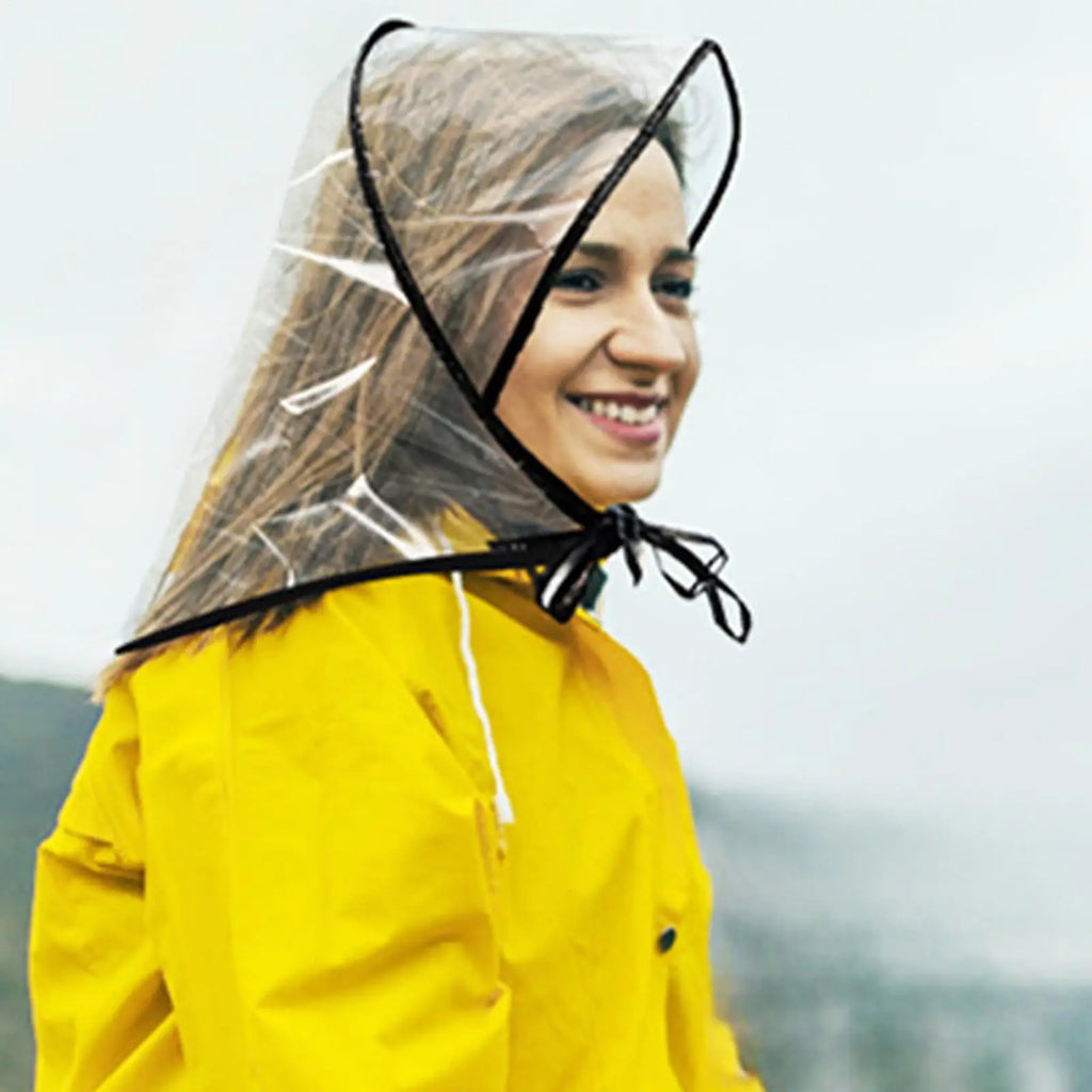 Transparent Waterproof Rain Hat with Brim | Reusable Women's Waterproof Rain Hat Qme