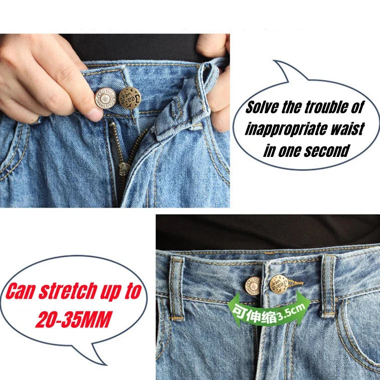 Metal Jeans Waist Extender Button – Detachable Buckle, 12 Colors Waist Extender Button Qme