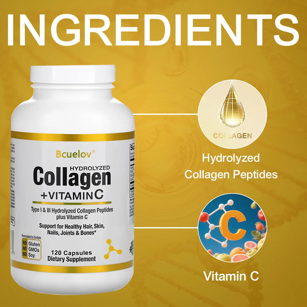 Marine Collagen Capsules – Skin, Hair, Nails & Joints | 120ct Collagen Supplement Qst