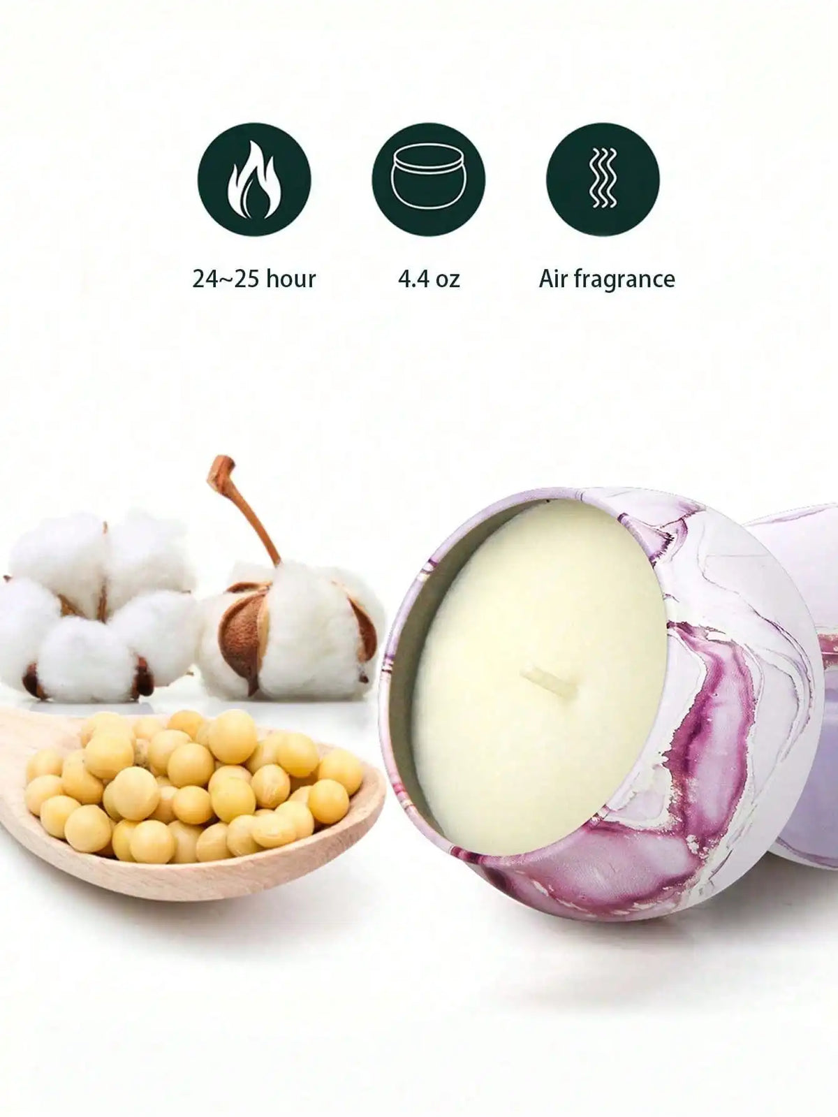 Soy Wax Aromatherapy Flower Candles Set of 4 | 25 Colors Soy Wax Candle Set Qme