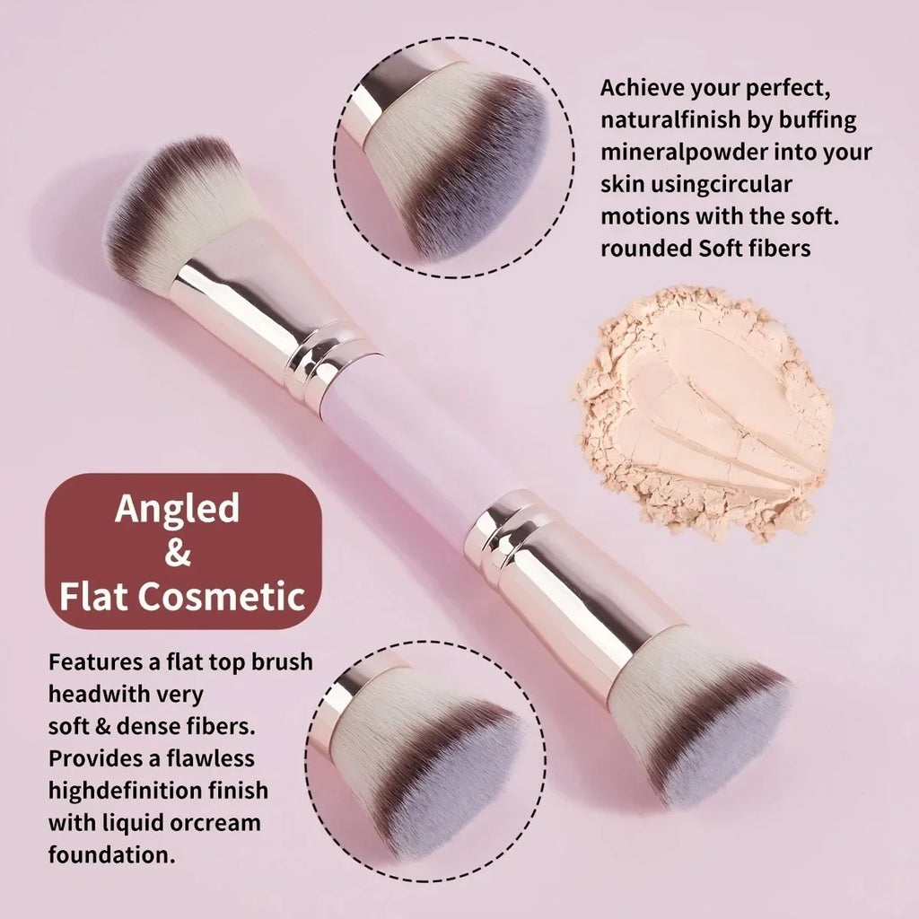 5-Piece Double-Ended Makeup Brush Set – Foundation & Blush Makeup Brush Set Qme