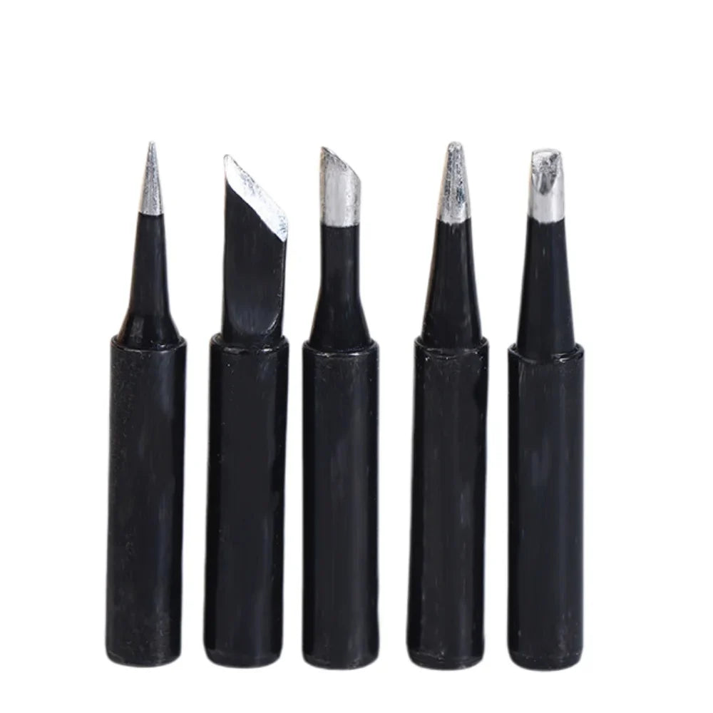 900M-T Copper Soldering Tips Set – I B K 3C 2 4D Shapes Soldering Tips Set Qme black