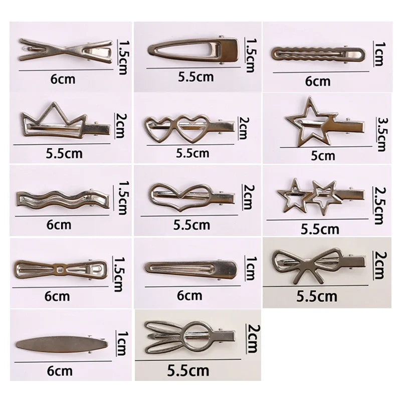 Y2K Metal Duckbill Hair Clips – 28 Pcs Barrette Set Hair Clip Set Qme