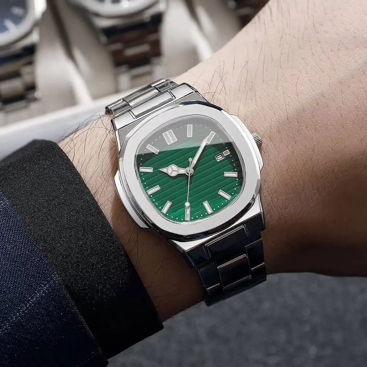 Men's Luxury Square Dial Quartz Business Wristwatch Quartz Wristwatch Qme