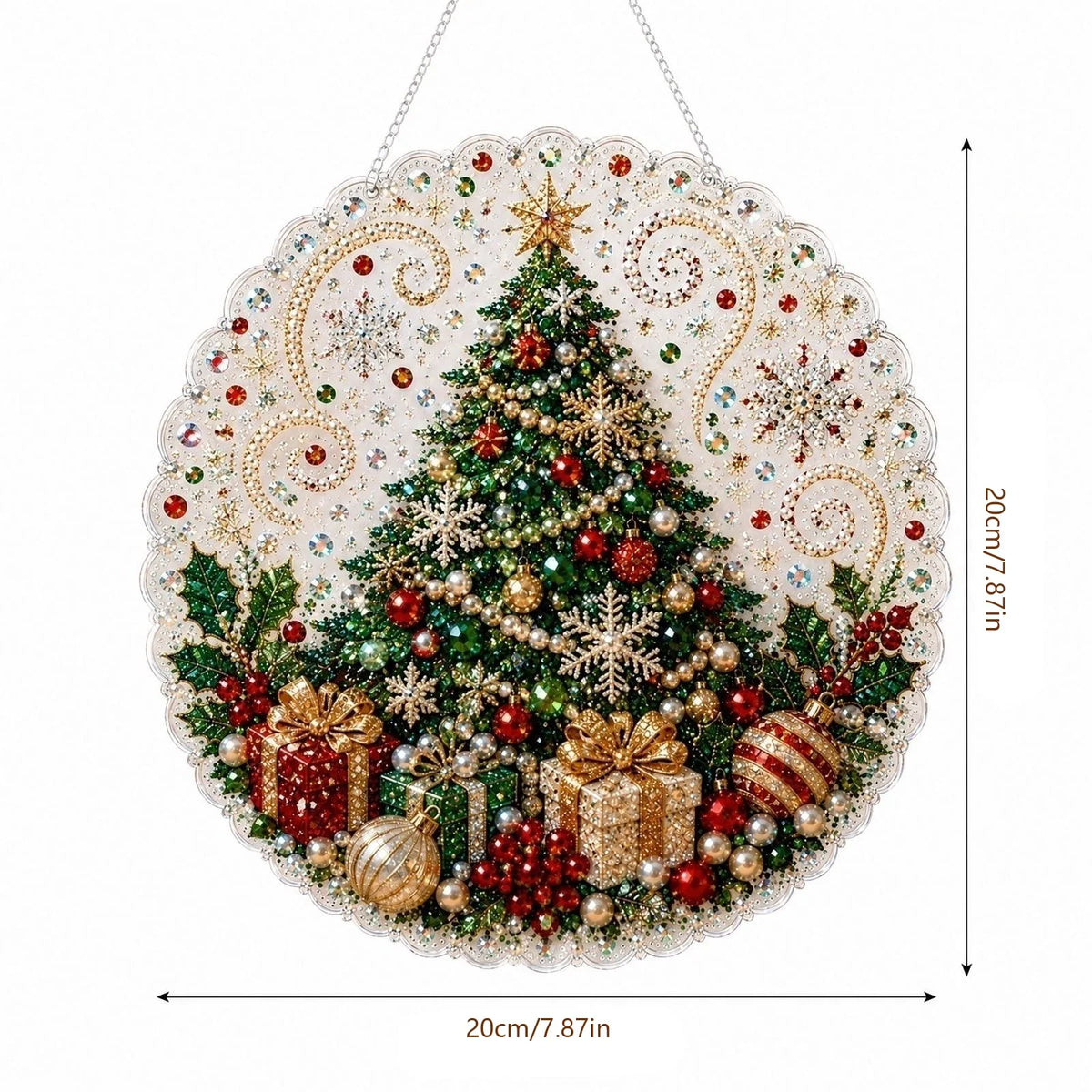 Christmas Pearl & Diamond DIY Hanging Decoration Kit | Acrylic DIY Craft Kit Qme