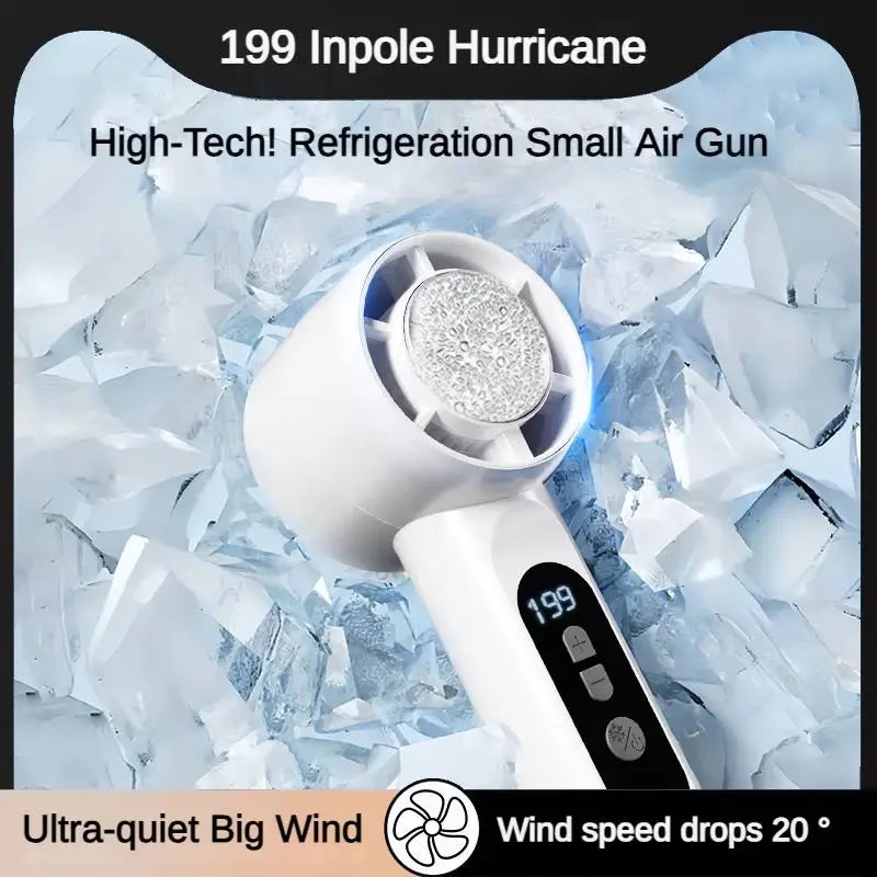 Rechargeable Mini Handheld Fan – 199-Speed Ice Cooling USB Handheld Personal Fan Qst