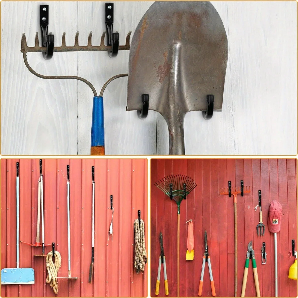 Heavy-Duty Carbon Steel J-Hook Wall Hooks for Garage Storage Garage Wall Hooks Qme