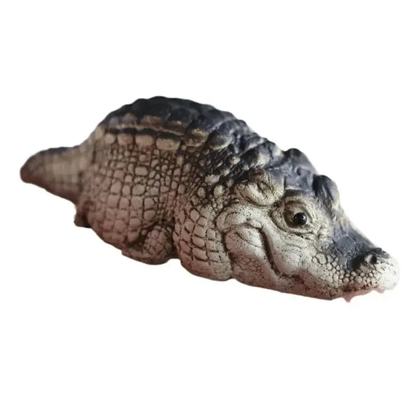 Mini Crocodile Tea Pet Ornament | Handmade Resin Teapot Decor Tea Pet Ornament Qme 1pc Prone posture