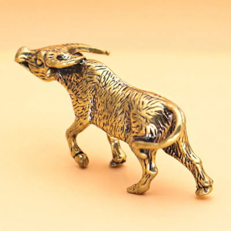 Brass Bullfighting Miniature Figurine Statue | Home Office Decor Decorative Figurine Qme