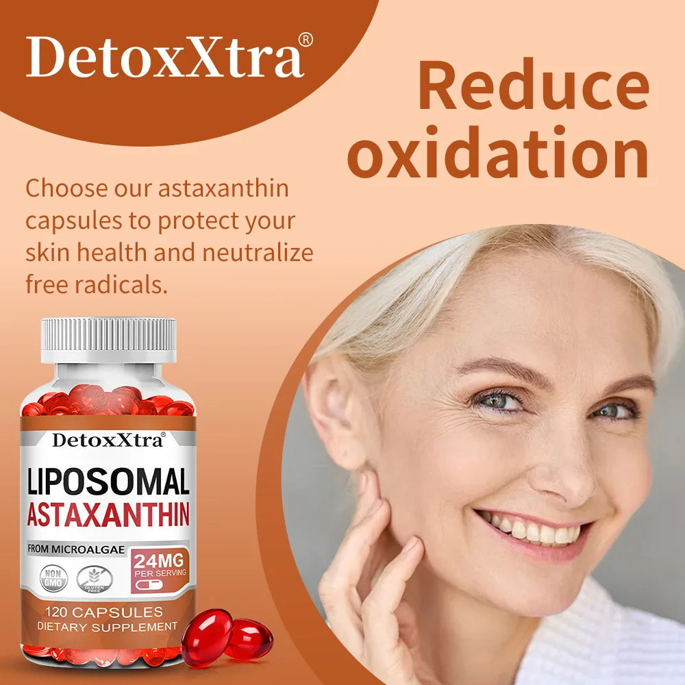 Liposomal Astaxanthin 24mg – High Absorption Antioxidant Capsules Antioxidant Supplement Qst