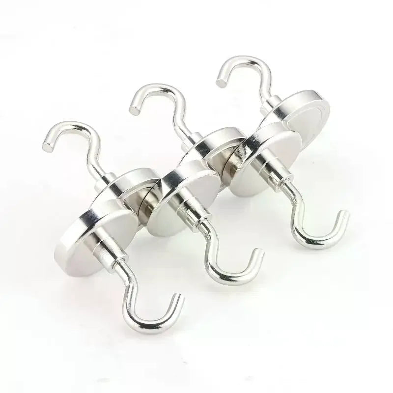 No-Drill Magnetic Hooks | N38 Electroplated Stainless Steel Magnetic Hooks Qme