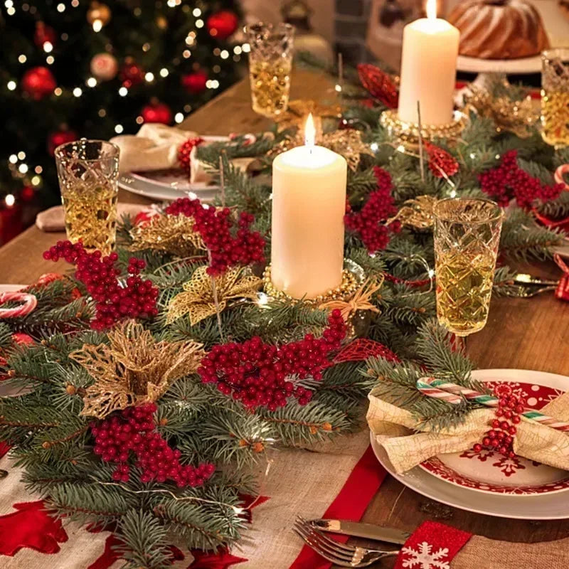 Artificial Red Berry Branches Christmas Tree & Wreath Decor Christmas Berry Picks Qme