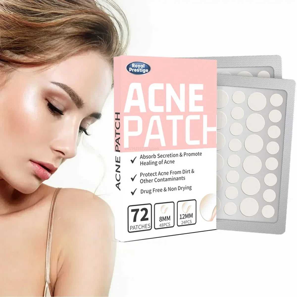 Invisible Hydrocolloid Acne Patches 72pcs – Clear Spot Stickers Acne Spot Patches Qme